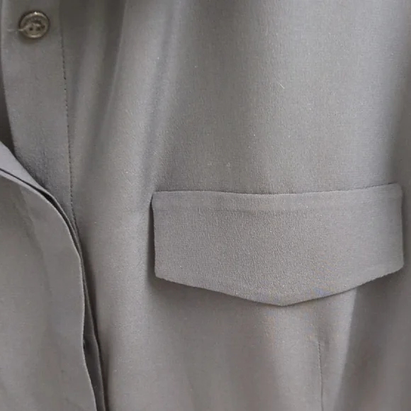 LilySilk Long Sleeve Navy Dress 100% Silk - Picture 4 of 8